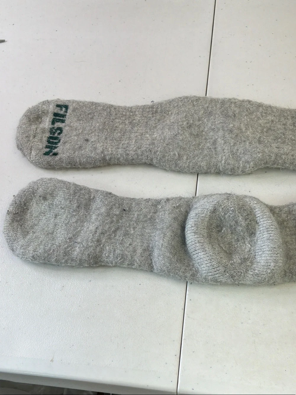Filson Men's Gray Wool Boot Socks - Long Thermal Socks